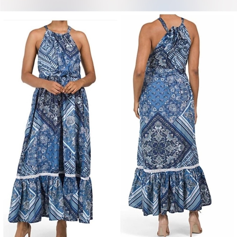 Lucky Brand Blue Patterned Women's Dress